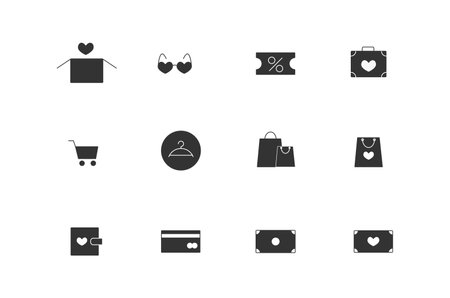 filled icon Set of icons for shopping, shopping, accessoriesのイラスト素材