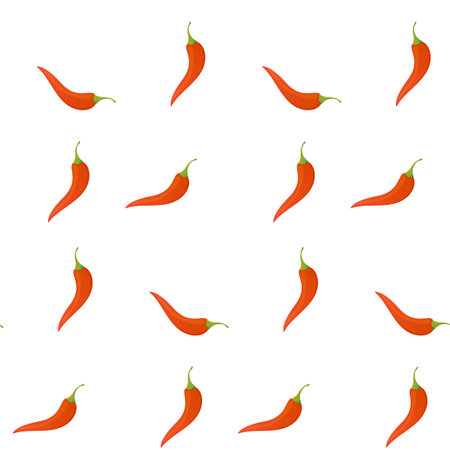 Chilli pepper pattern seamless food vegetable. mexican vector illustrationのイラスト素材