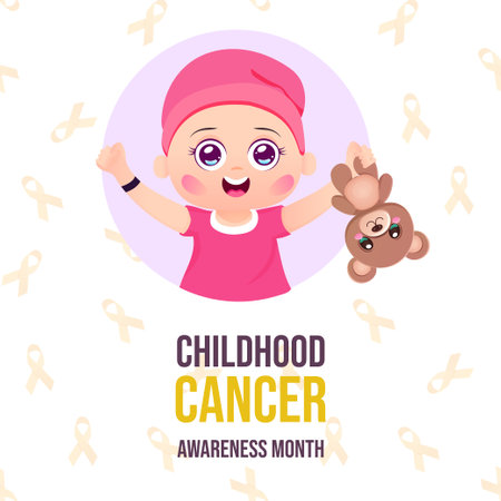 International Childhood Cancer Awareness Month Child Sickness Awareness Dayのイラスト素材