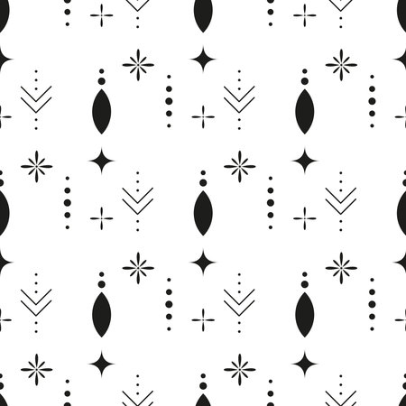 pattern seamless esoteric dot pattern vector black. feminine linesのイラスト素材