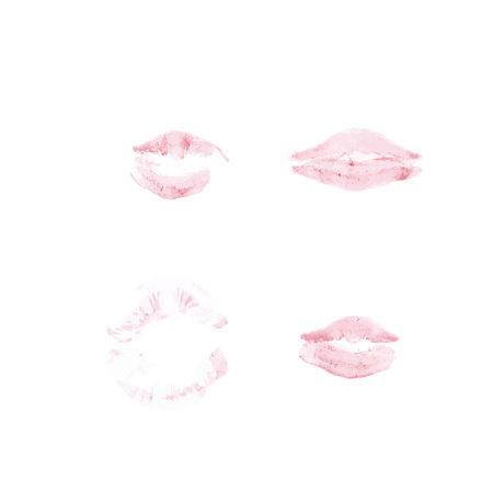 Vector lipstick or pencil texture of lip print isolated on white background. decorative element cosmeticsのイラスト素材