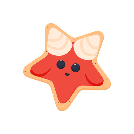 biscuit cute satan halloween. Vector illustration on white backgroundのイラスト素材