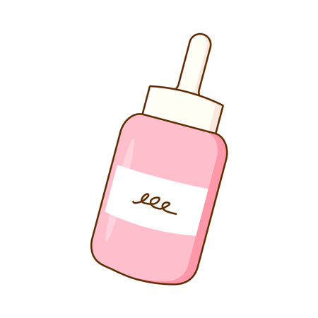 korean cosmetics cute kawaii cream serum. Vector illustration isolated on white backgroundのイラスト素材