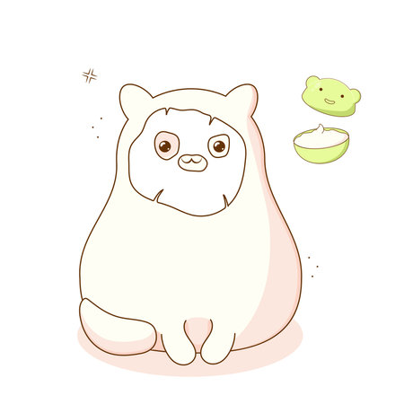 korean cosmetics cute cat face mask. Vector illustration isolated on white backgroundのイラスト素材