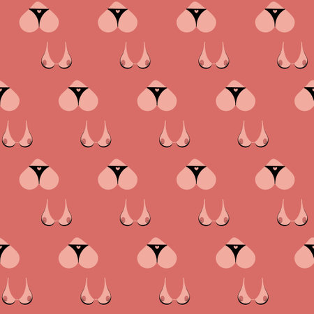 Seamless pattern, boobs and butt white girl, beautiful female body. beautiful pantiesのイラスト素材