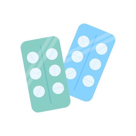 tablets pills in a blister, a medical preparation. Vector illustrationのイラスト素材