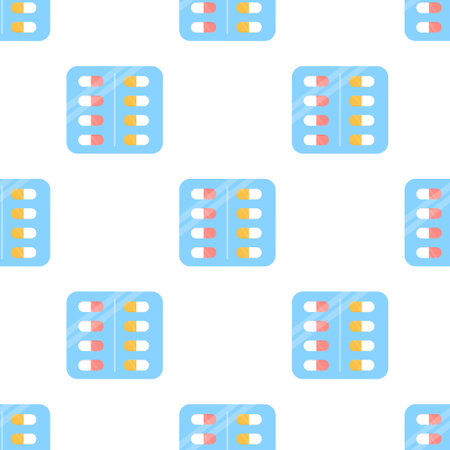 Seamless pattern tablets pills pills, medical drug. Vector illustrationのイラスト素材