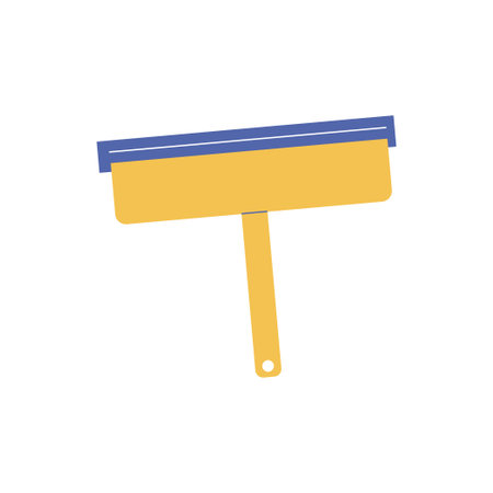 Window cleaner, yellow and blue, vector illustration on white backgroundのイラスト素材