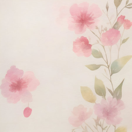 watercolor delicate floral background for a card, greetings, designの素材