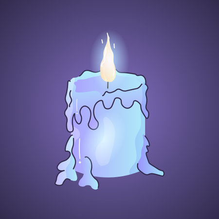Wax candle, memory, blue, cartoon vector illustrationのイラスト素材
