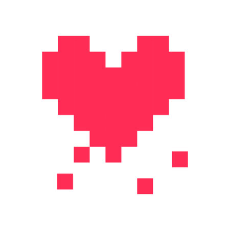 Pixel heart red 8 bit for poster pattern, print, design, elements vector illustrationのイラスト素材