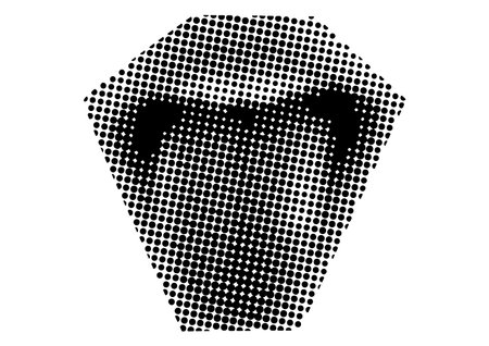 Mouth and lips, smile, tongue, dots Punk y2k black and white collage elements, Clippings from retro magazines in halftone processingのイラスト素材