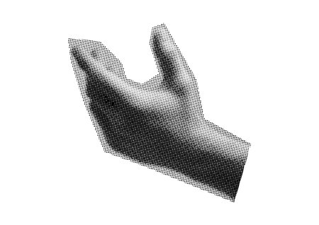 hand, fist, palm, dots Punk y2k black and white collage elements vector illustrationのイラスト素材