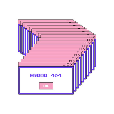 y2k interface, retro groovy psychedelic, browser error window hovering vector