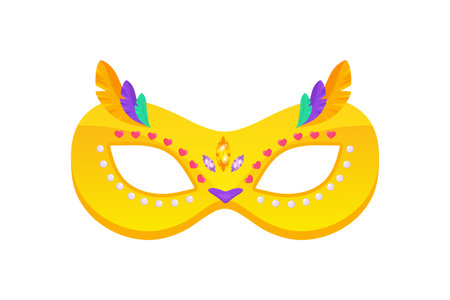 Carnival owl mask for carnival, masquerade, purim and mardi gras. On a white isolated background vectorのイラスト素材