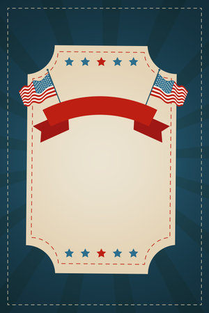 blue background, template for poster, banner for american independence day, memorial day usのイラスト素材