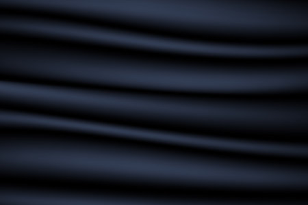 Vector texture of silk, satin, drapery fabric on luxurious background. Smooth shiny drape material in black color.のイラスト素材