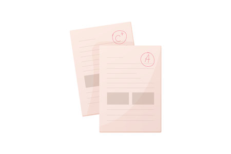 School grade sheet. study, textbook isolated on white background.のイラスト素材