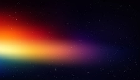 Abstract film light gradient overlay background with rainbow light beam glow and subtle vintage dust...