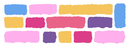 Vibrant collection of irregular wavy rectangles in pink, blue, yellow, and purple. Perfect for...