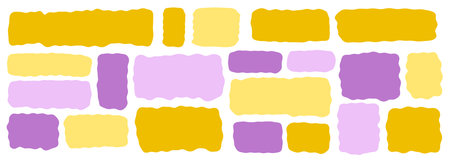 Set of pastel wavy rectangles in soft yellow, lavender and purple. Perfect for creative layouts,...