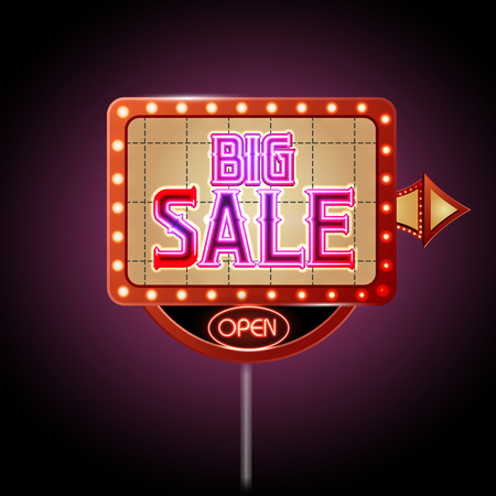 Neon Sign. Big saleのイラスト素材