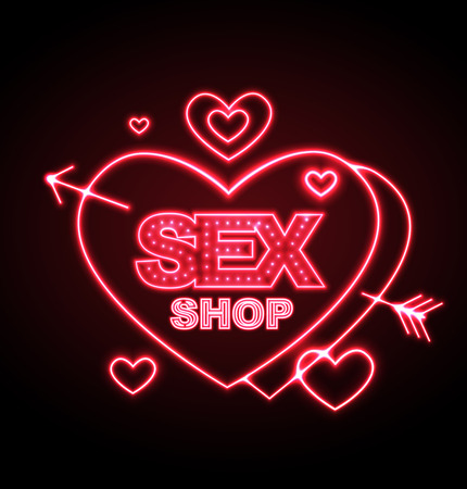 Sex shop neon signのイラスト素材
