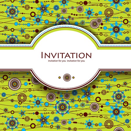 Decorative floral background. Invitation card with flowersのイラスト素材