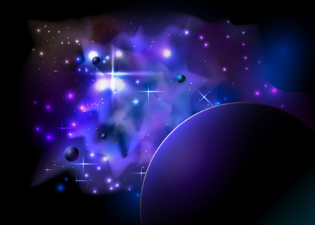 Abstract neon space backgroundのイラスト素材