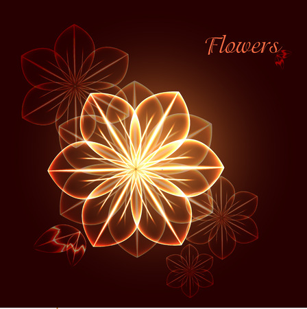 Neon Flower backgroundのイラスト素材