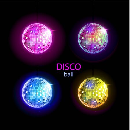 Set of disco ballsのイラスト素材