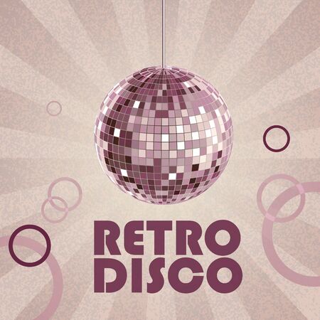 Disco retro background with disco ballのイラスト素材