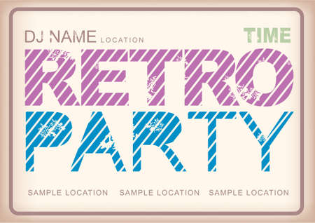 Retro disco party poster.のイラスト素材