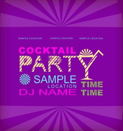 Retro poster. Cocktail partyのイラスト素材