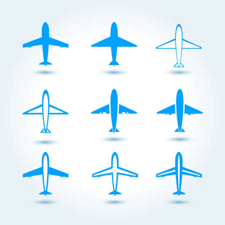 Set of airplane icons.のイラスト素材