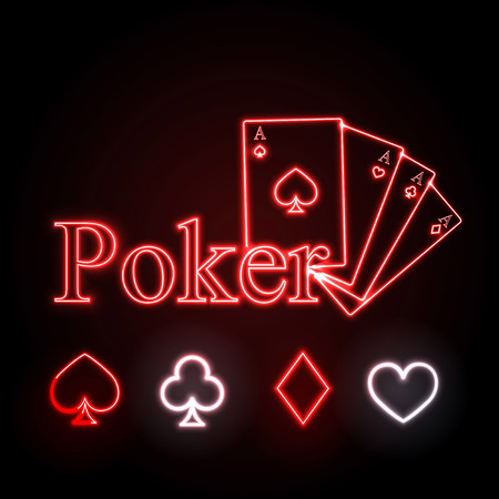 Neon sign poker clubのイラスト素材