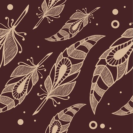Decorative feather pattern backgroundのイラスト素材