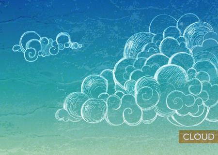 Vintage sky background with clouds. Weatherのイラスト素材