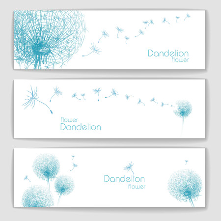 Set of banners with flower dandelionのイラスト素材