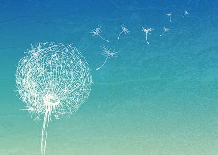 Decorative flower dandelion on vintage backgroundのイラスト素材
