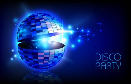 Disco ball abstract neon backgroundのイラスト素材