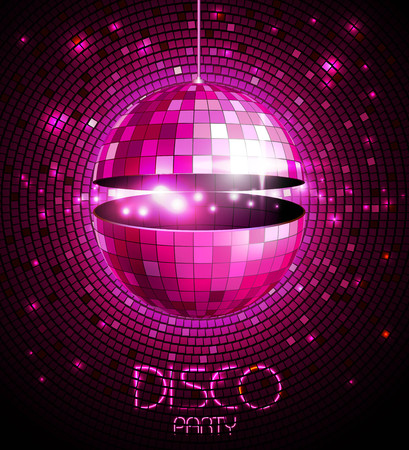 Disco ball abstract neon backgroundのイラスト素材