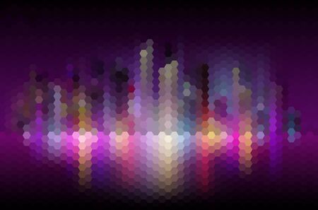 Night city abstract mosaic backgroundのイラスト素材