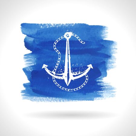 Anchor on watercolor backgroundのイラスト素材