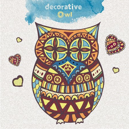 decorative owlのイラスト素材