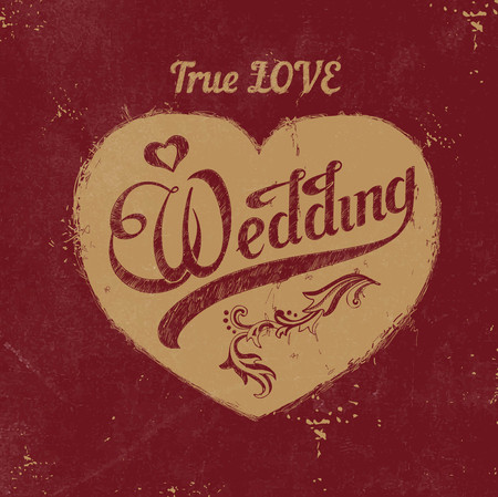 Vintage love heart. Wedding decorationのイラスト素材
