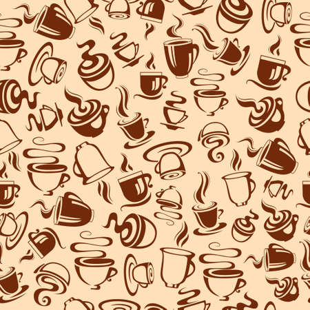 Seamless pattern with coffee cupsのイラスト素材