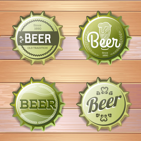 Bottle cap Design. Beer labelsのイラスト素材