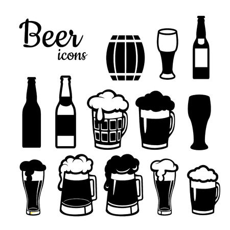 set of beer iconsのイラスト素材