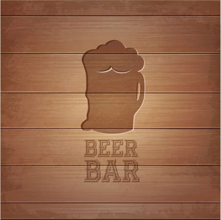 Silhouette of glass beard on wood background.のイラスト素材